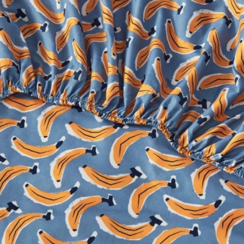 Banana Print Sheet Set - Blue & Yellow - Picture 8 of 9